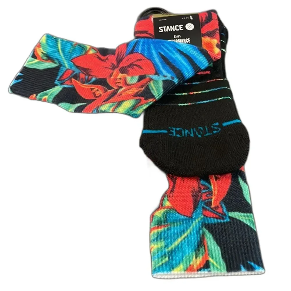 Stance performance Bomin Snow Kids socks (Large,Black) OTC large, new